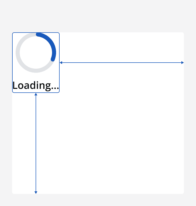 A graphic of a radial loading indicator positioned in the top left corner of a blank page.