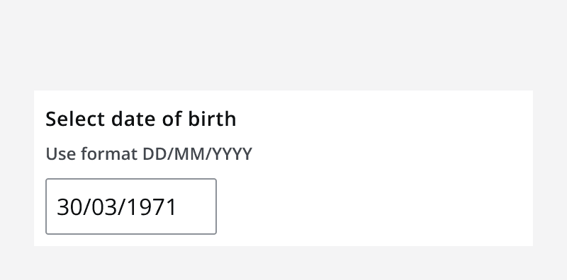 A date input being used to select a birthday