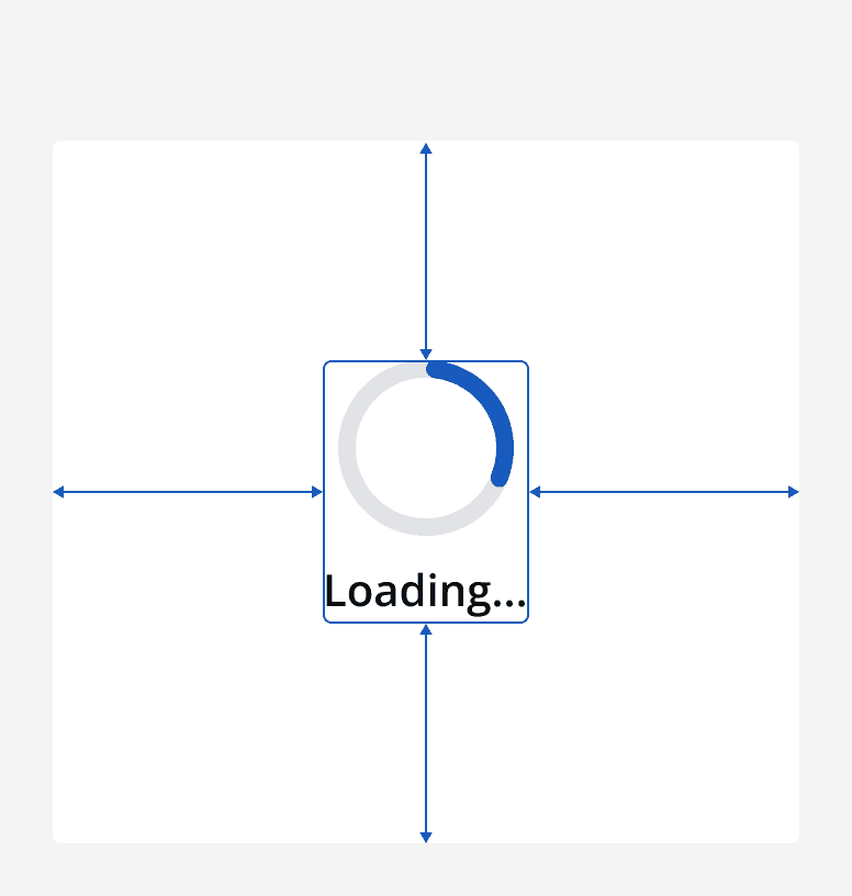 A graphic of a radial loading indicator positioned in the middle of a blank page.