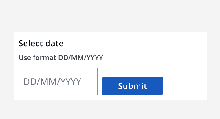 A date input that is larger than the button component it is next to.