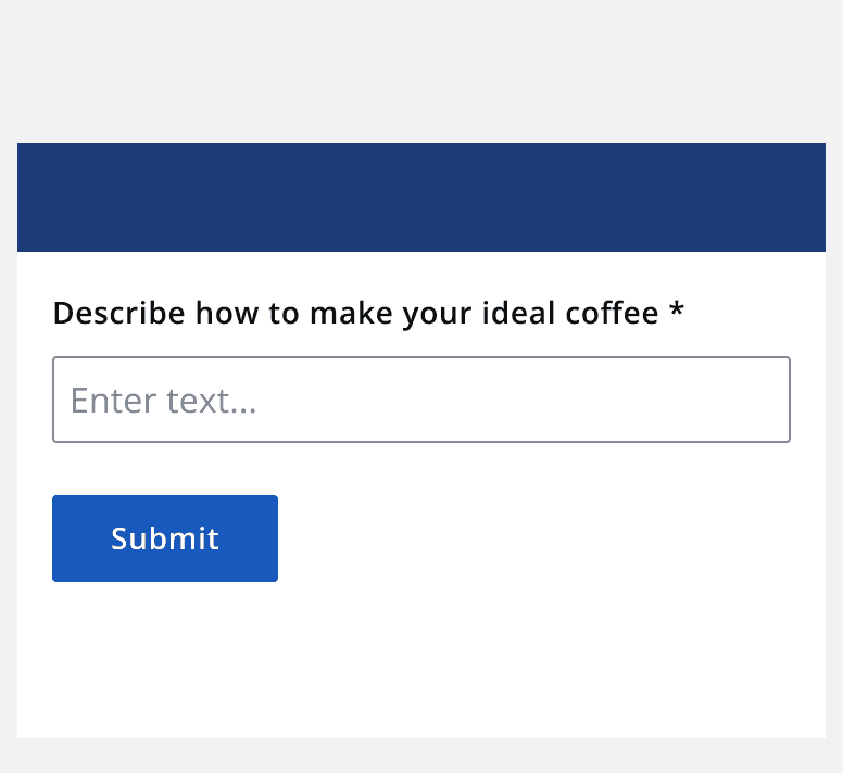 A graphic of a text field requiring user to enter a description with only the option to type, which can be limiting for people with motor difficulties.