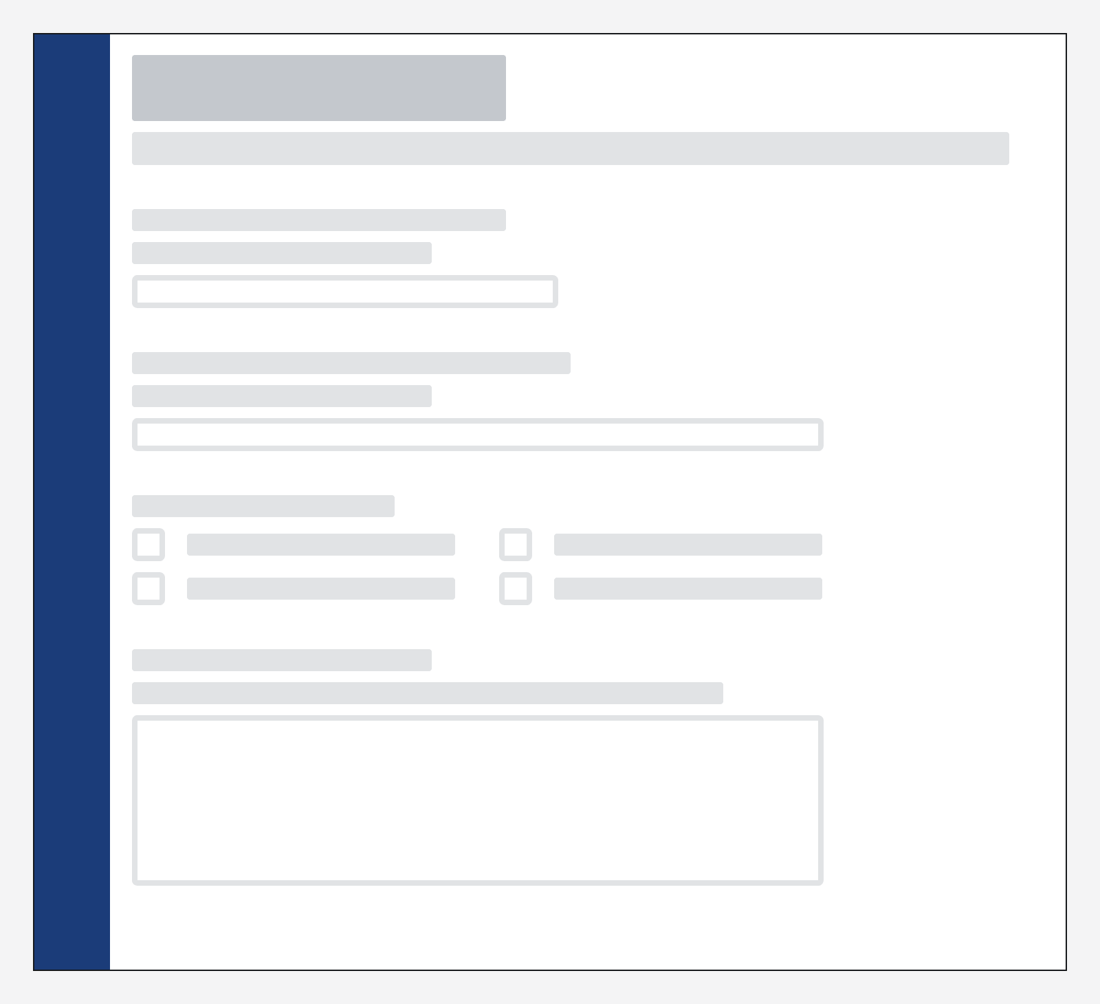 A good example of a form with fields that match the size of the expected input and are displayed in a single column.